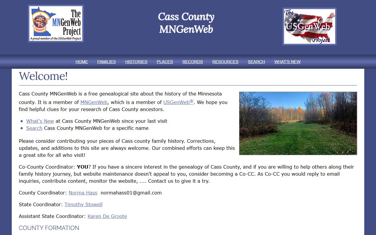 Cass County auditor treasurer website for death records and obituary records