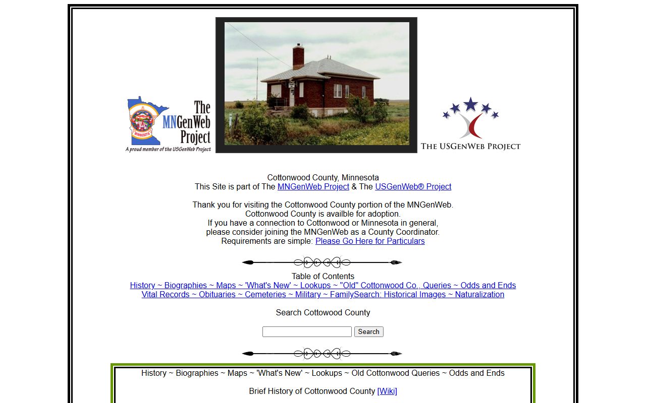 Cottonwood County recorder website for death records and obituary record requests in Windom