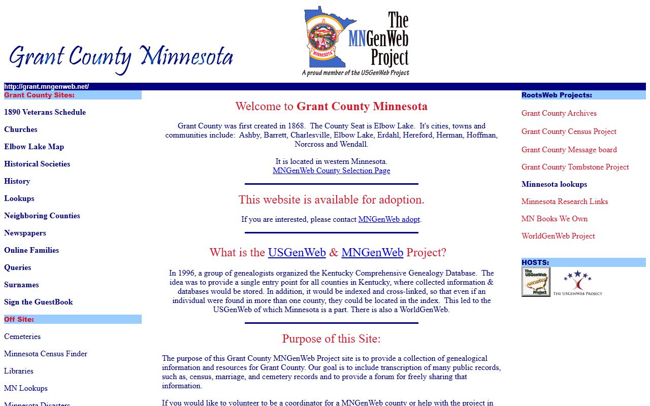 Grant County Treasurer office handling death certificates and obituary records in Elbow Lake