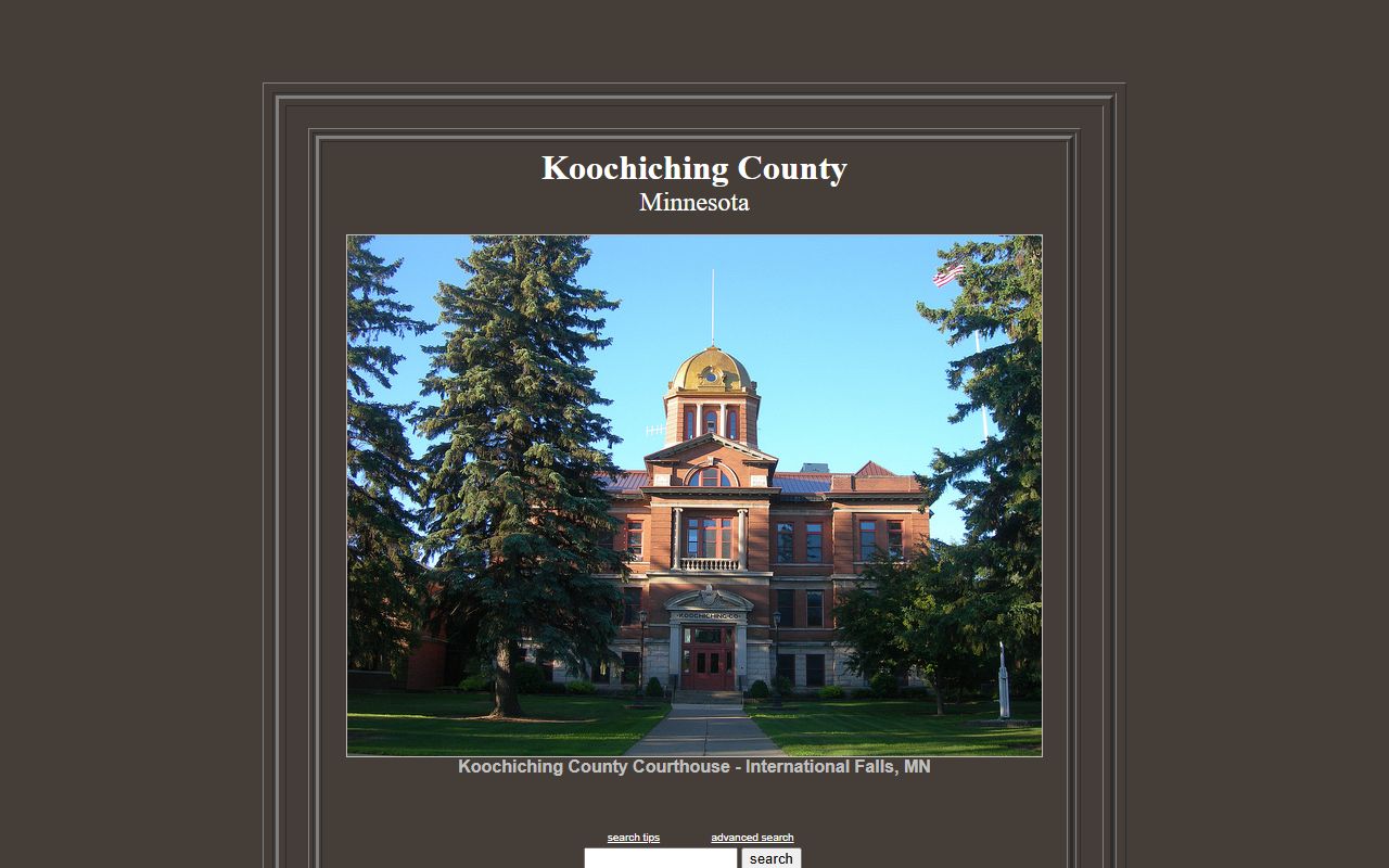 Koochiching County recorder office page for death records and obituary access