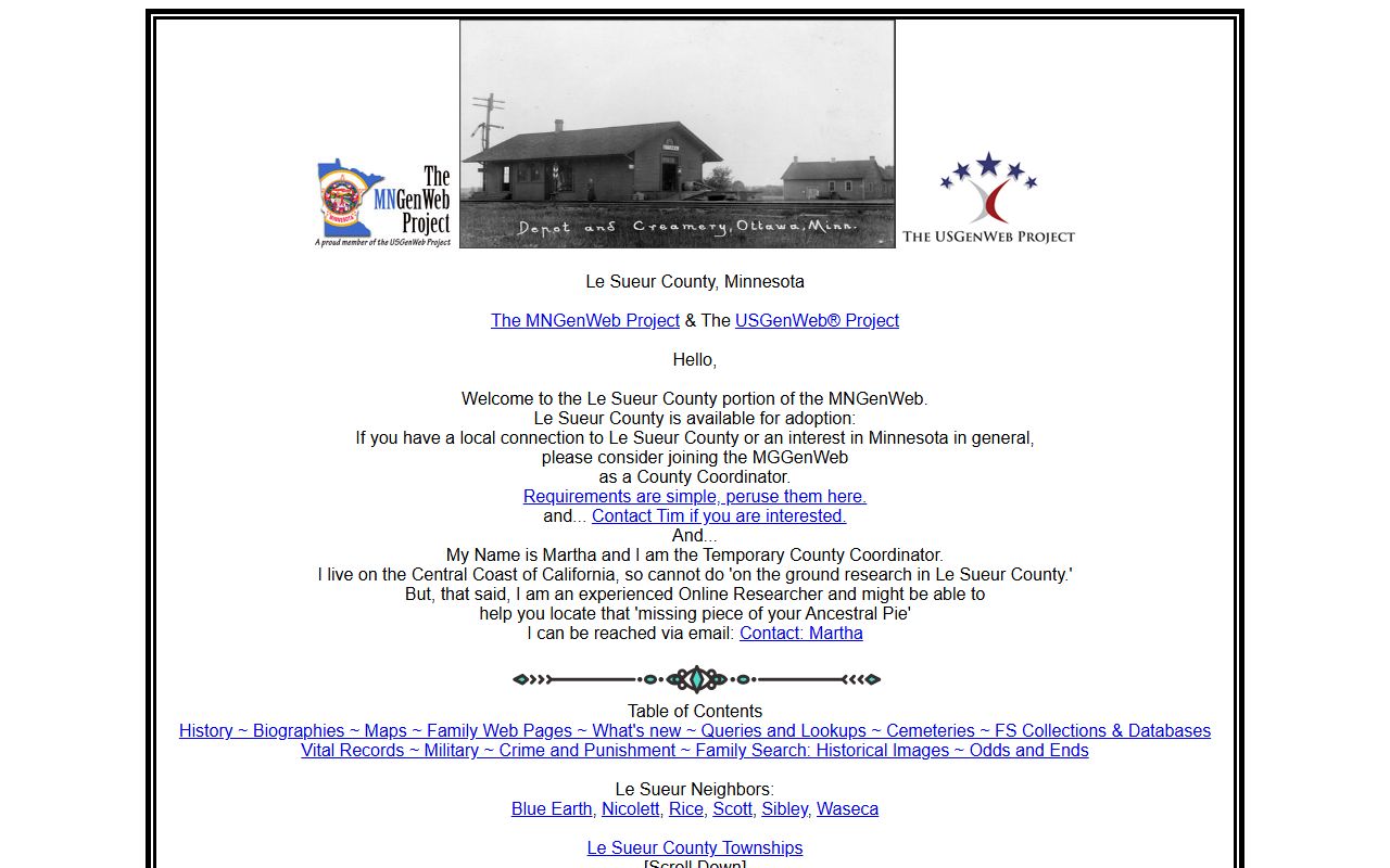 Le Sueur County obituary records recorder office Le Center Minnesota