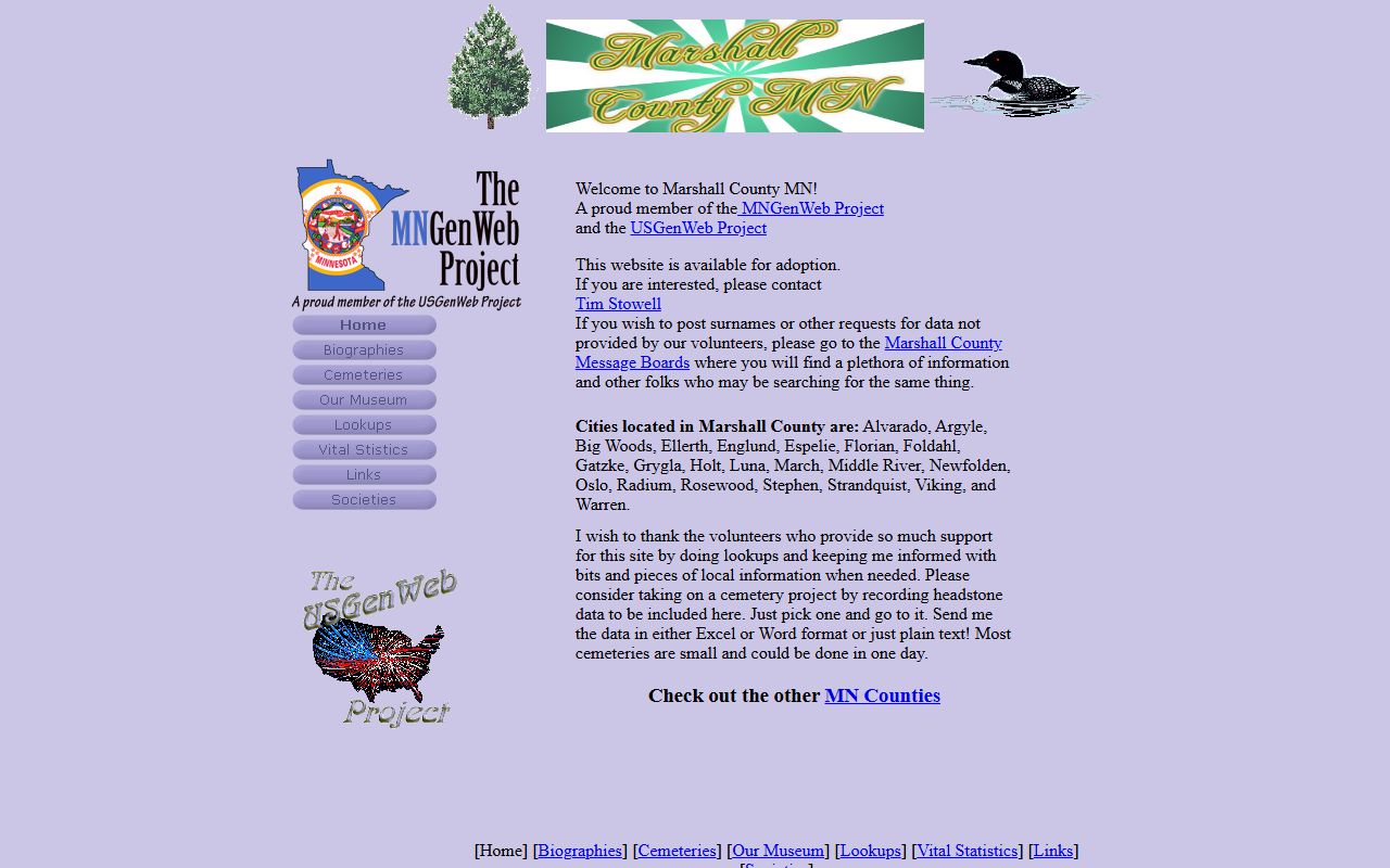 Marshall County obituary records recorder office Warren Minnesota