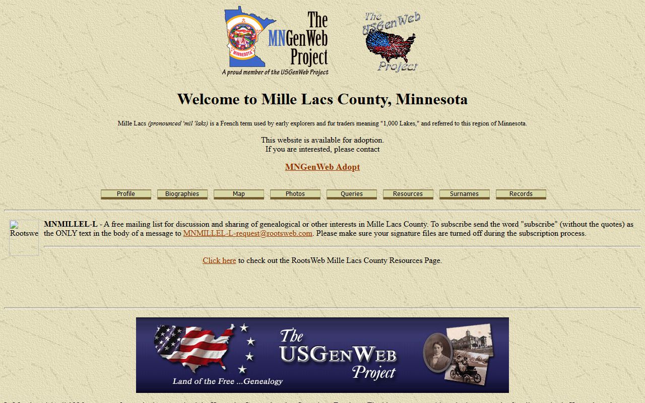 Mille Lacs County obituary records from MNGenWeb