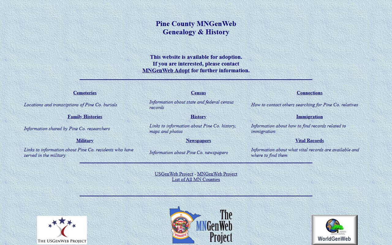 Pine County Historical Society archive for local obituary and death records research