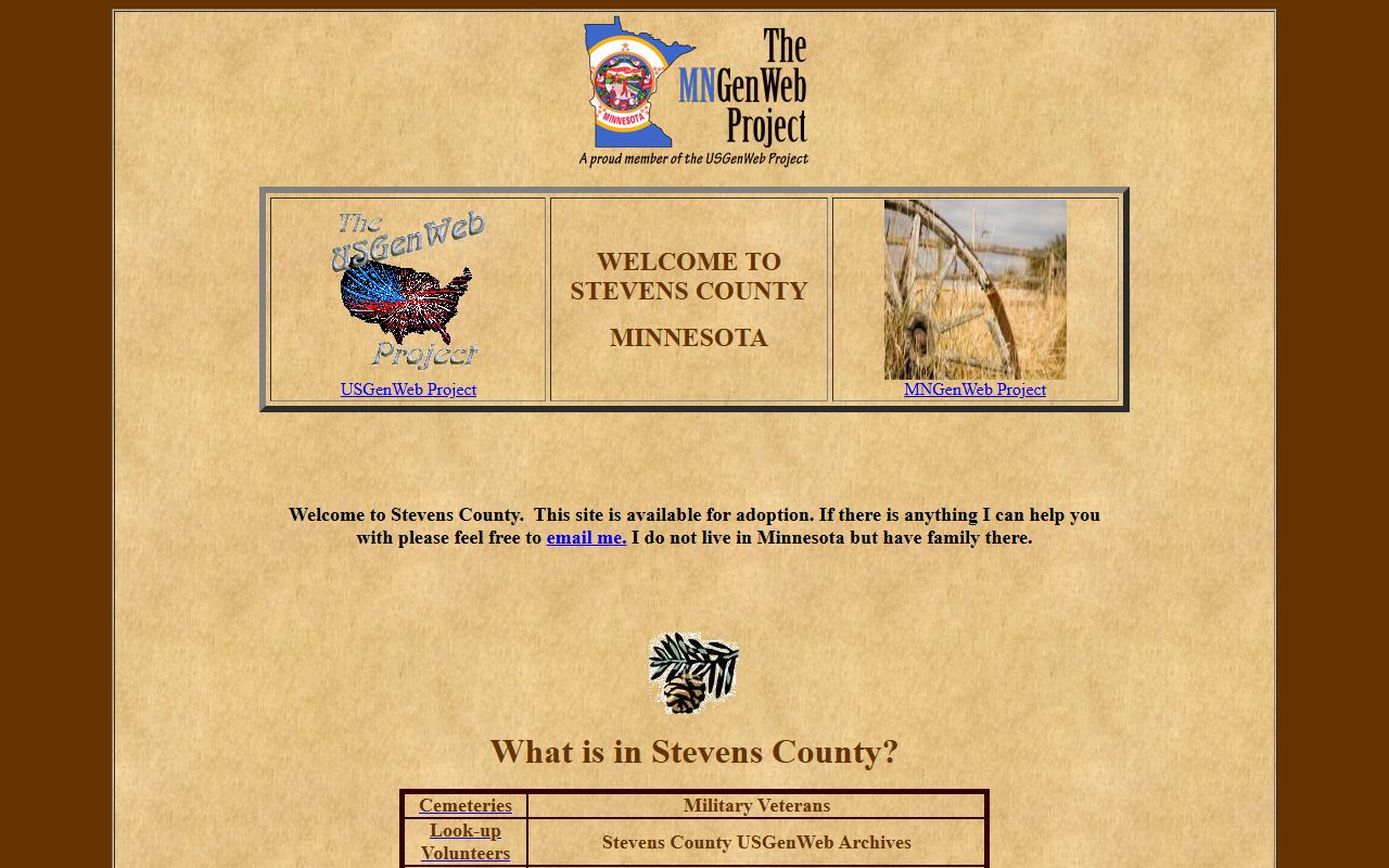 Stevens County MNGenWeb genealogy project for obituary and death records
