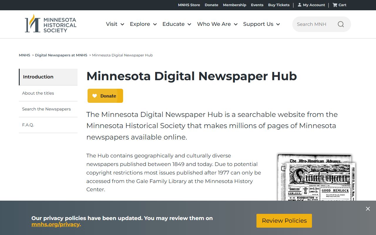 Minnesota Digital Newspaper Hub historical obituary search