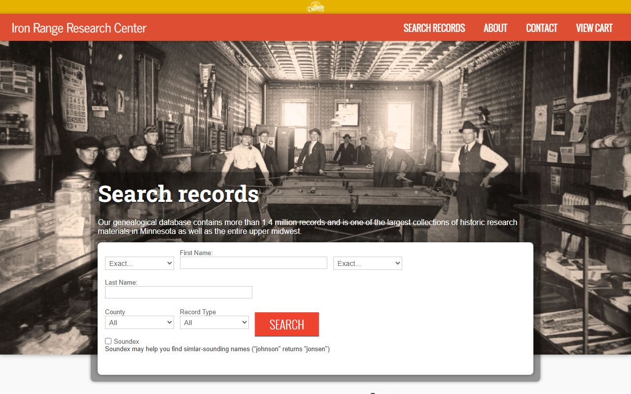 Iron Range Research Center Minnesota obituary and genealogy database
